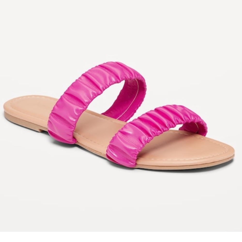 Faux-Leather Ruched Sandals - Picture 2 of 3